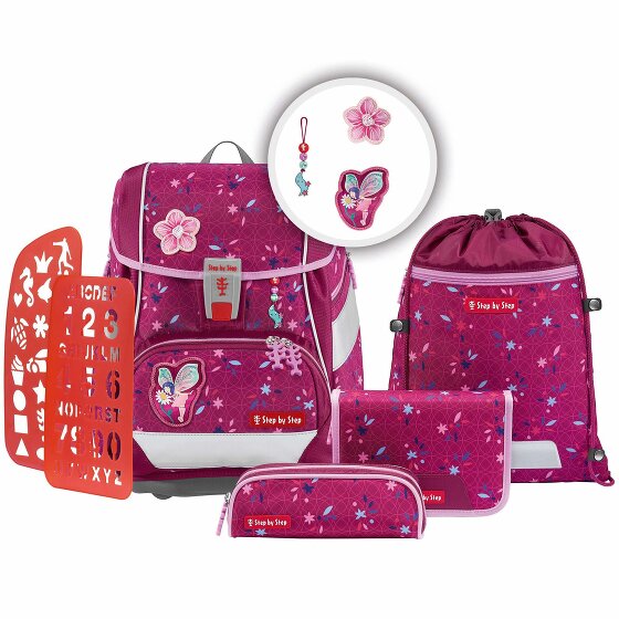 Step by Step 2in1 Plus School Bag Set 6pcs. hot pink