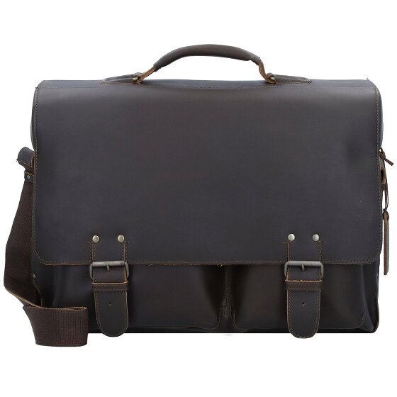 aunts & uncles Hunter Jack Messenger leather 45 cm laptop compartment brown