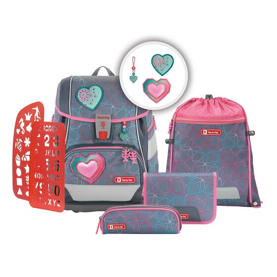 Step by Step 2in1 Plus School Bag Set 6pcs. grey