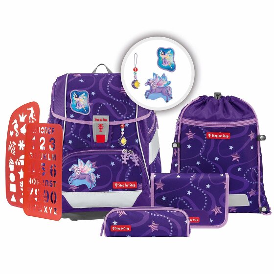 Step by Step 2in1 Plus School Bag Set 6pcs. purple