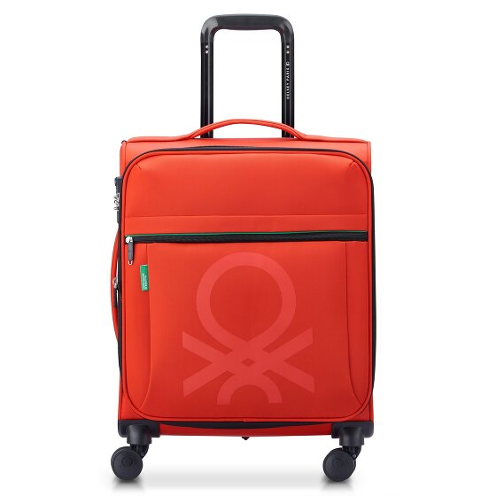 Delsey Paris x Colors Benetton Color Block 4-wheeled cabin trolley 55 cm with expansion fold orange