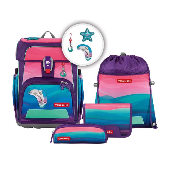 Step by Step Cloud Ocean School bag set hot pink