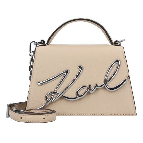 Karl Lagerfeld Signature 2.0 Handbag Leather 21.5 cm beige