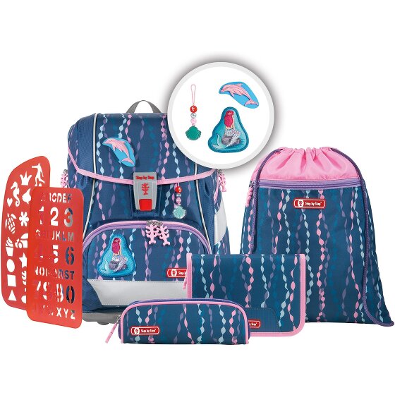 Step by Step 2in1 Plus School Bag Set 6pcs. blue