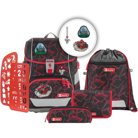 Step by Step 2in1 Plus School Bag Set 6pcs. red