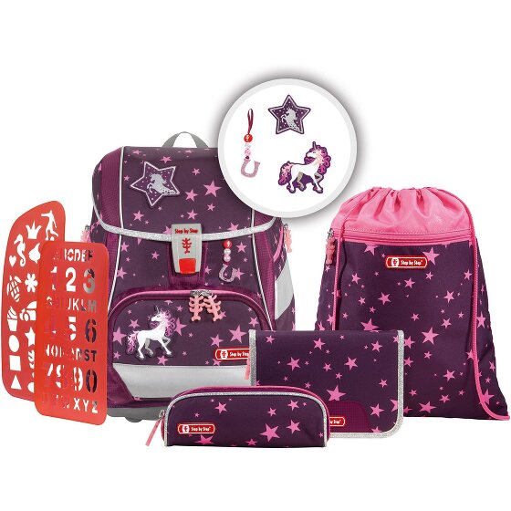 Step by Step 2in1 Plus School Bag Set 6pcs. purple