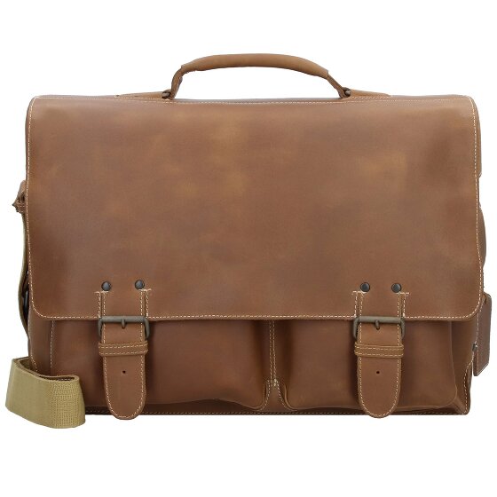 aunts & uncles Hunter Jack Messenger leather 45 cm laptop compartment brown