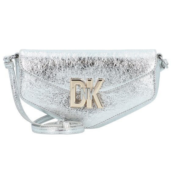 DKNY Downtown Shoulder bag Leather 24.5 cm silver coloured