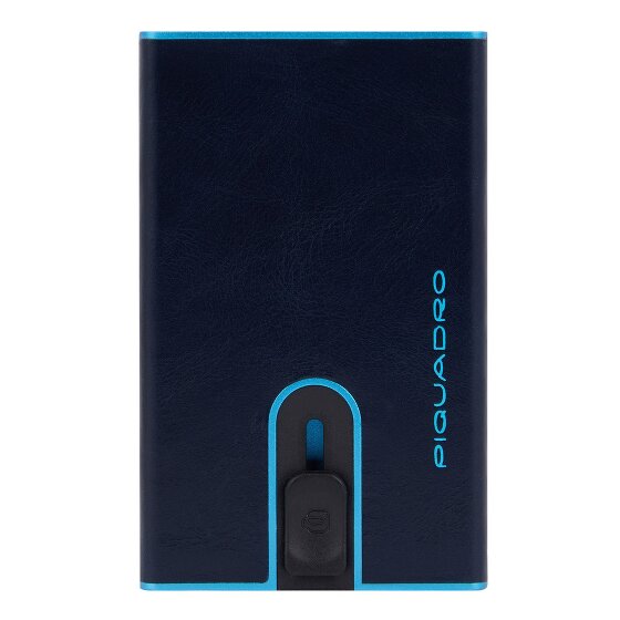 Piquadro Blue Square Credit card case RFID protection Leather 6.5 cm blue